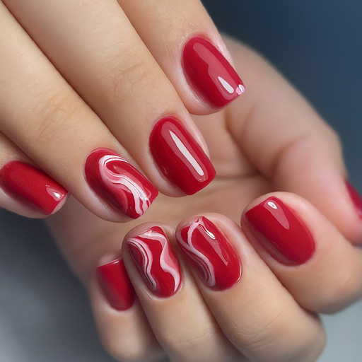 20 Stunning Red Swirl Nails Ideas to Elevate Your Nail Game