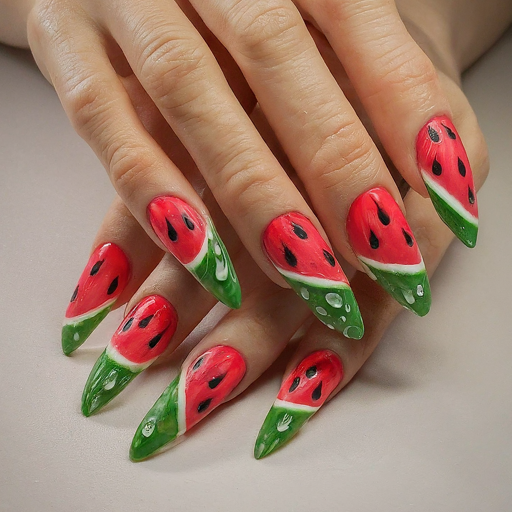 44 Stunning Watermelon Nail Designs to Rock This Summer!